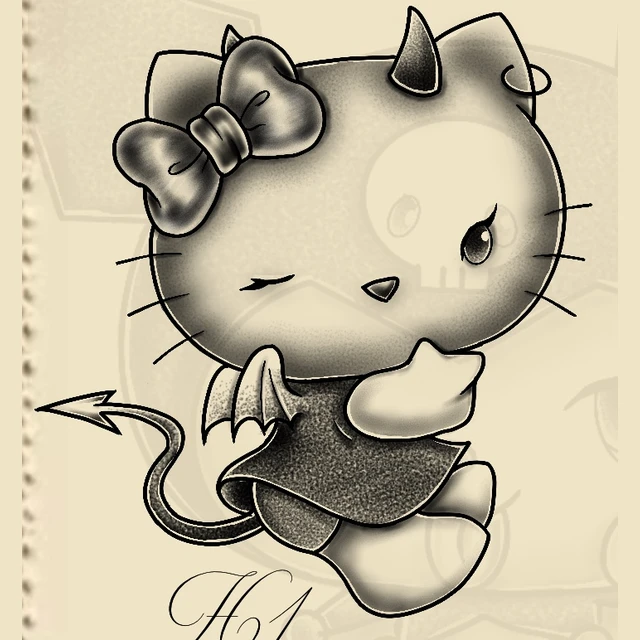 Kitty petit démon, flash tatouage