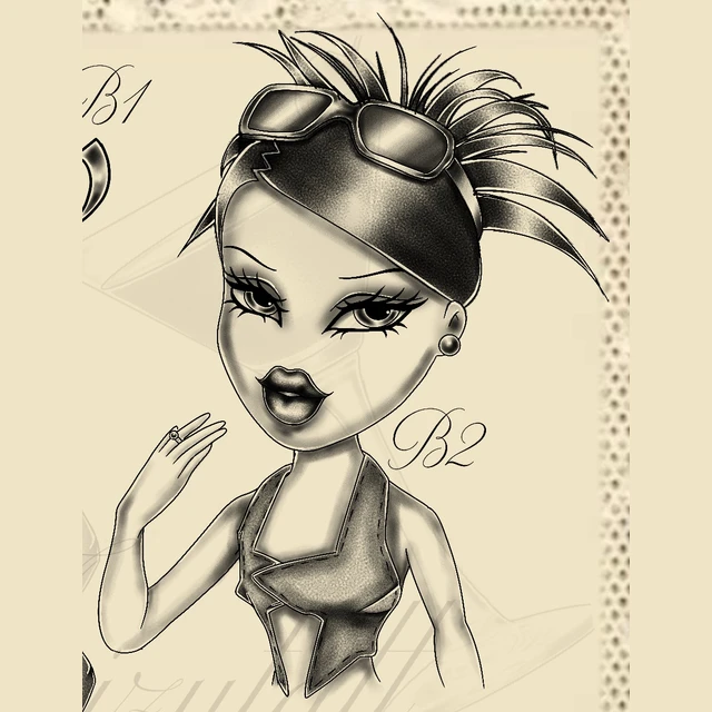 Portrait pin-up, flash tatouage