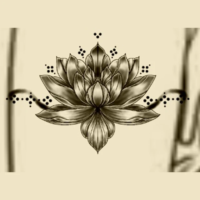 Lotus sur cuisse, flash tatouage