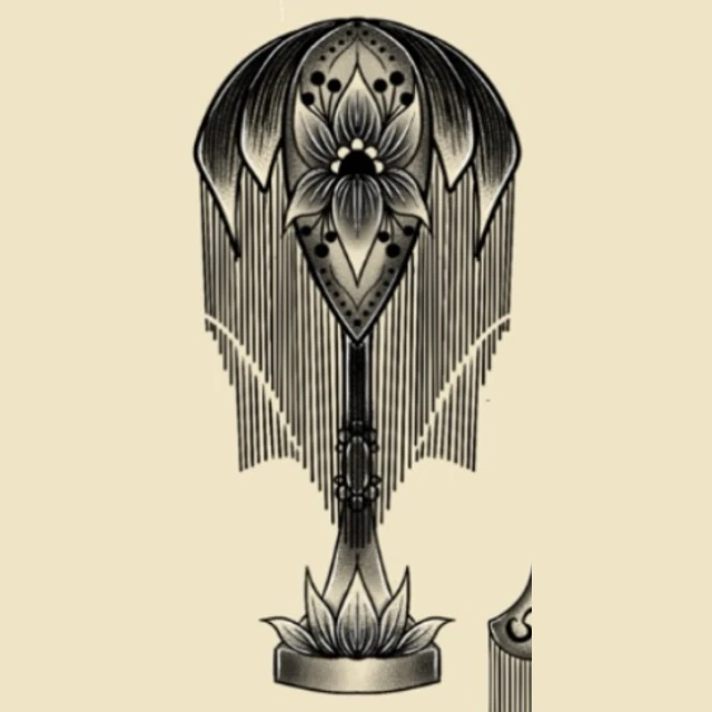 Lampe à franges 2, flash tatouage
