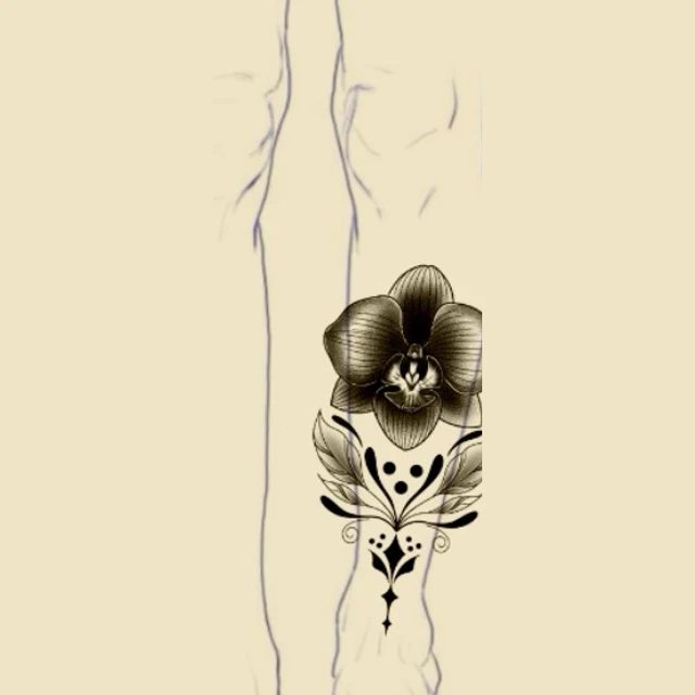 Fleur de cheville, flash tatouage