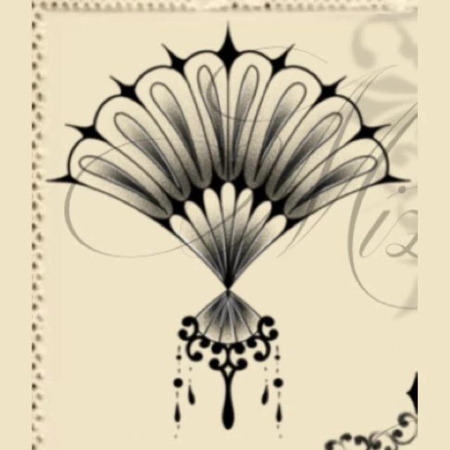 Éventail précieux 1, flash tatouage
